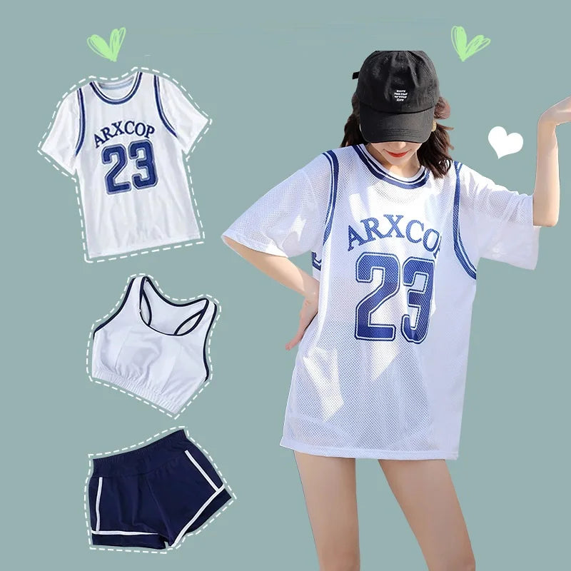 Korean Bikini Sets Women Vacation 3 Pieces Summer Popular New Fashion Beachwear Chic Slim Sexy Swimsuits High Waist Soft Ladies Main image