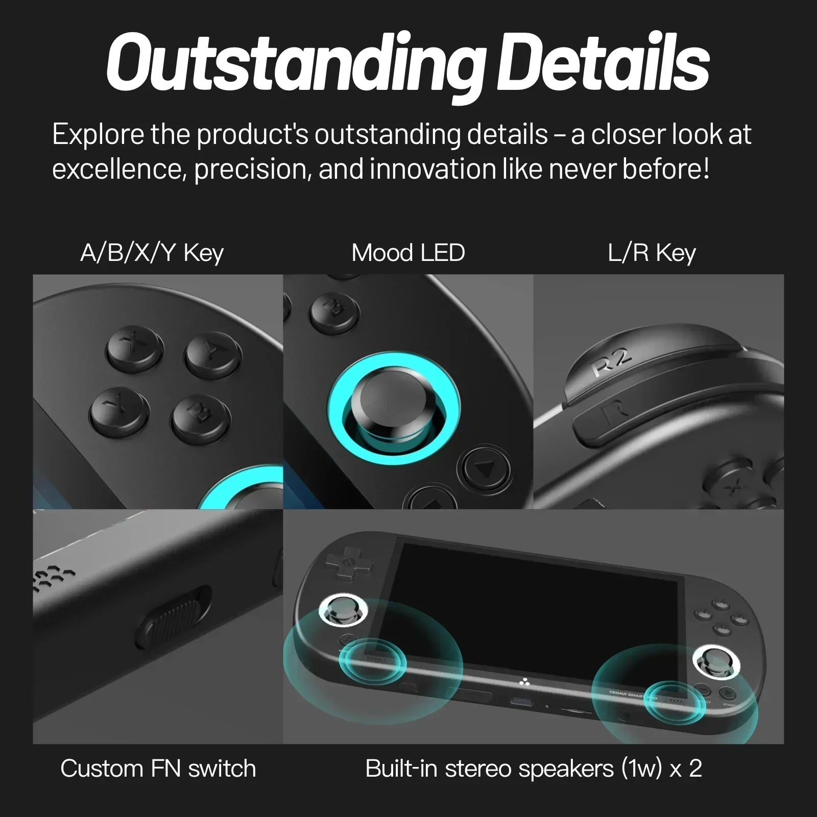 Trimui Smart Pro Handheld Game Console 4.96''IPS Screen Linux System Joystick RGB Lighting Smartpro Retro Video Game Player Gift Secondary image