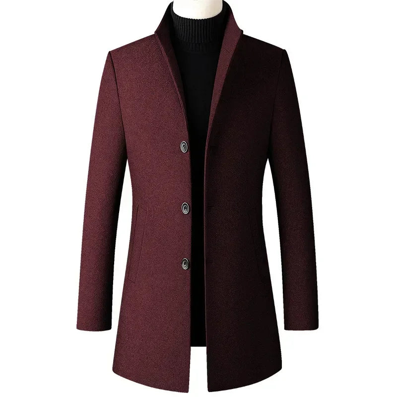 TFETTERS Brand Trench Coat Korean Fashion Business Casual Stand Collar Long Jackets for Men 2025 Autumn Windbreaker Winter Coats
