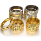 Freetry 18K Gold Plated Stainless Steel Adjustable Bracelet Fashion Elastic Metal Bracelet Trendy Jewelry Accessories Official