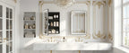 LED Bathroom Mirror Cabinet 3-Tier Storage Detachable Shelves Color Dimmable Defogging Wall Mounted Cabinet Bathroom Furniture