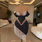 Crystal Ivory Cocktail Gown Pleat Straight Mini Homecoming Prom Dress Birthday Dress Satin Luxury 2026 Blackgirl Customized