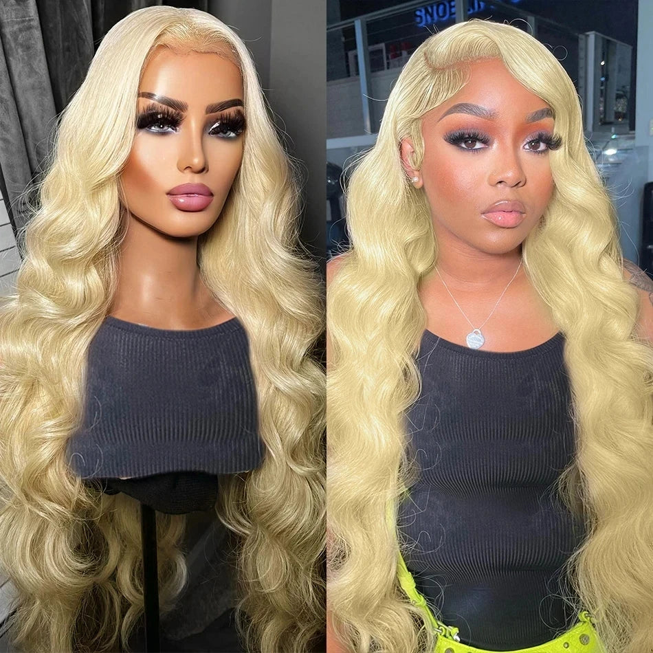 13x6 Body Wave HD Transparent 613 Lace Frontal Human Hair Wig Honey Blonde Color Brazilian Lace Front Wigs On Clearance Sale