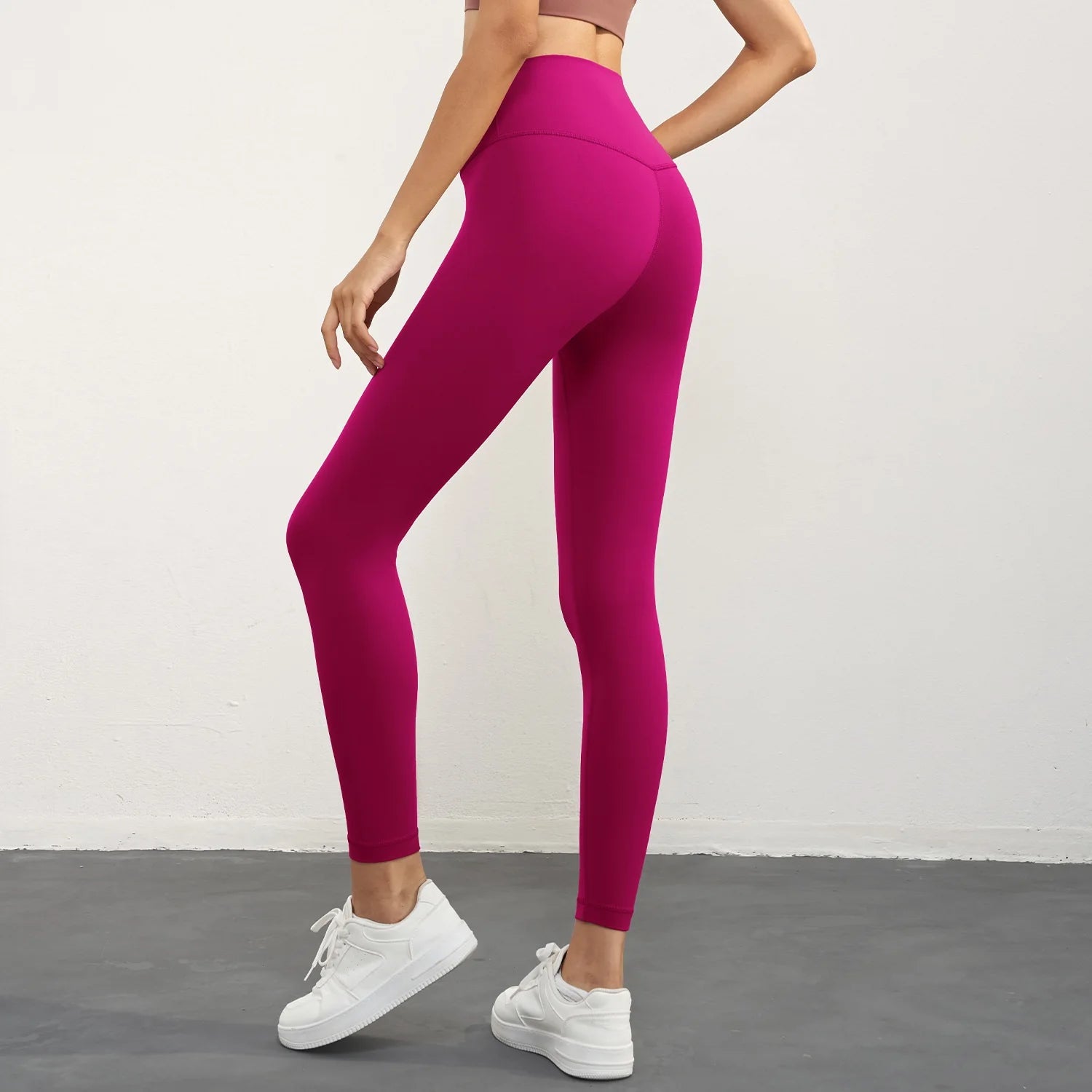 Solid Color Back Waist Pocket High Waist Yoga Legging Women Sport Cropped Pants Butter Athletic Gym Comprehensive Training Jog Secondary image