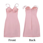 Short Bodycon Dress Backless Skinny Straps Solid Casual Sexy Sleeveless Summer High Waist Club Slim Mini Dresses Ladies Basic