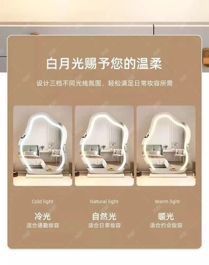 Bedroom Mirror Dressing Table Desk White Drawers Light Makeup Vanity Wood Room Penteadeira Com Espelho Dresser Furniture