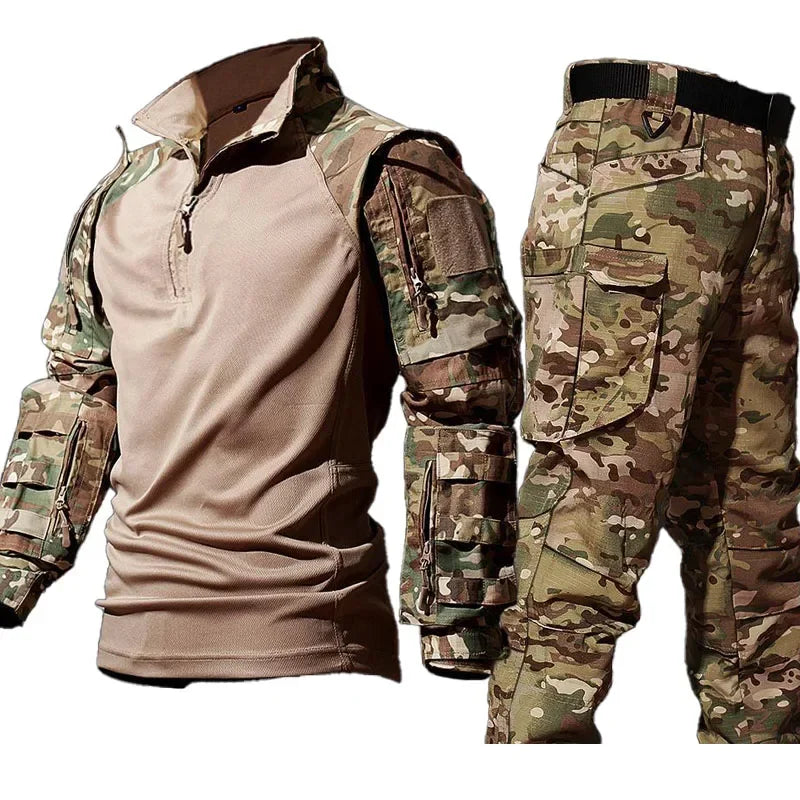 Outdoor Tactical Suit Men Airsoft Combat Shirts Paintball Uniform Hunting Assault Set Special Forces Shooting Top Cargo Pant Men