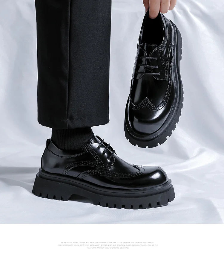 Brand Man Shoes Formal Green Glossy Leather Shoes for Men Lace Up Oxfords for Male Wedding Party Office Business Casual Shoe Men