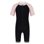 Wetsuits Kids Boys Girls Swimwear Swimsuits Short Sleeves Bodysuit Zippered Shorty Unitard Children's Bathing Suit Wetsuit