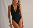 2026 Swimwear Women’s V-Neck One-Piece Swimwear with Skirt Set – Sexy Beachwear Holiday Bathing Suit for Vacation Outfit Dress