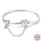 Bracelet Silver 925 Original 17-20CM Star Moon Sun Four Leaf Clover Green Zircon Bracelets Fit DIY Charms Birthday Jewelry Gifts