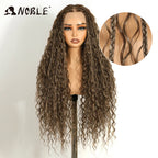 Noble Synthetic Lace Frontal Wig Twist Braided Wigs 13X4 Box Braided Lace Wig For Black Women Faux Locs Wig Goddess Braids Wigs