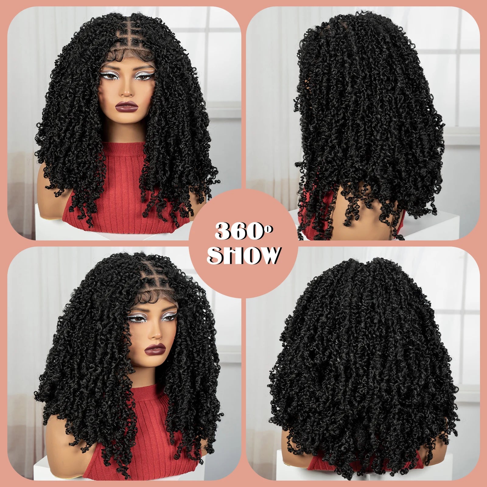 Thick Braided Wigs Synthetic Full Lace Knotless Box Braided Lace Wigs Lace Frontal Natural Braids Wigs for Black Women