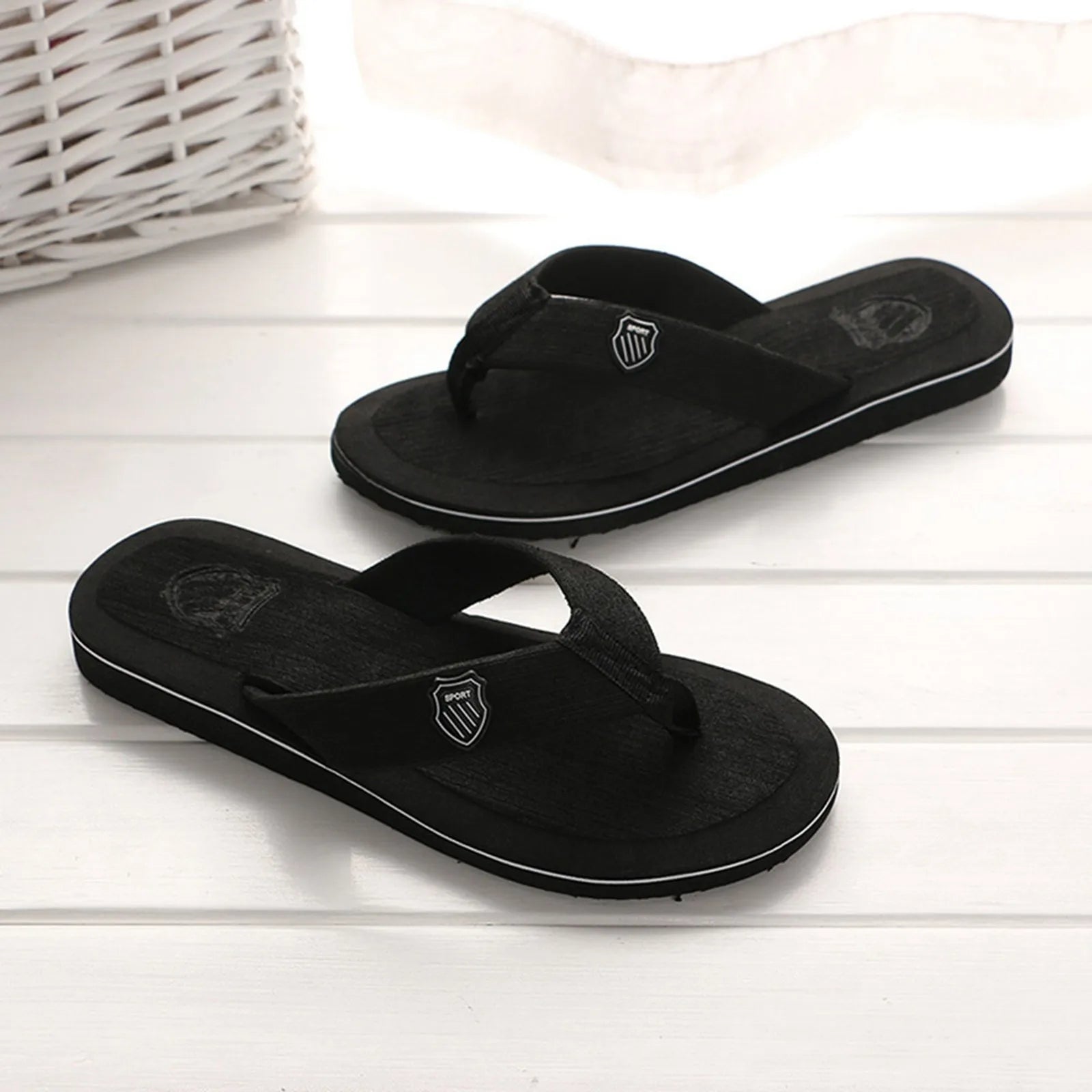 Men'S Flip Flops Simple Men'S Flip Flops Lightweight Casual Slippers Non-Slip Clip Foot Beach Vacation Seaside Play Comfortable