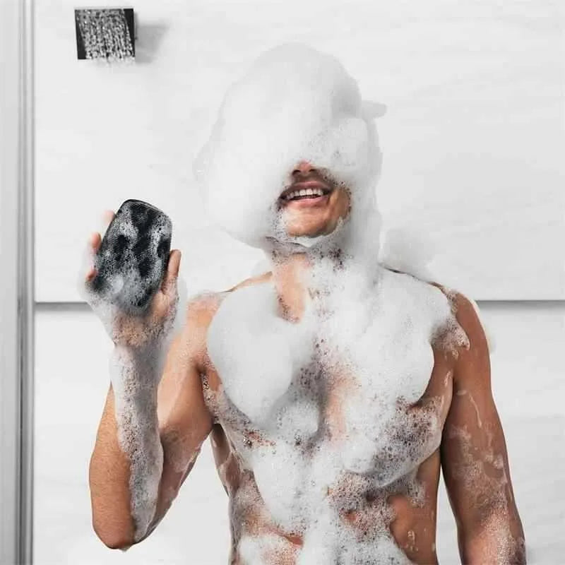 Soft Silicone Exfoliating Brush Cleanser Manual Body Cleansing Scrubber Shower Gentle Massage Bath Brush Cleaning Tools