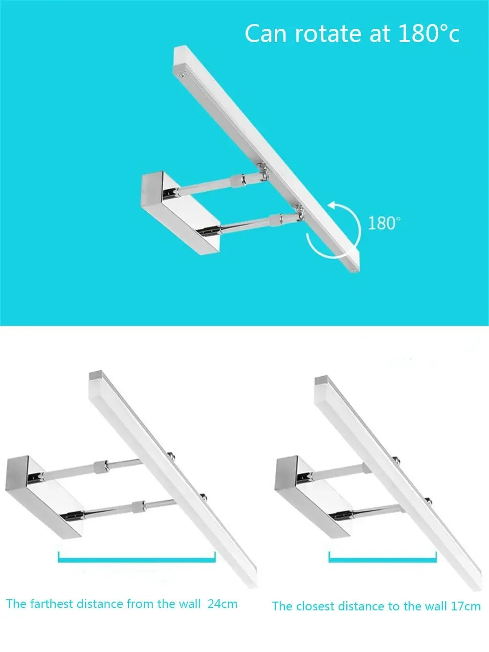 Bathroom Mirror Front Wall Lamp Waterproof Anti-fog Retractable Sconce Wall Light Makeup Mirror Wall Lights