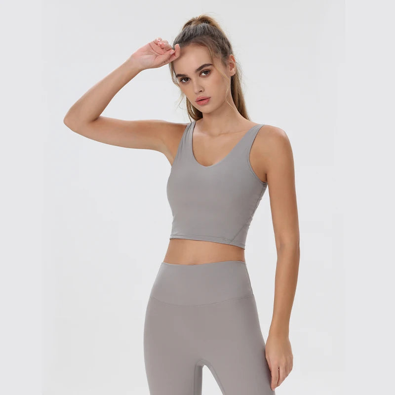 Women Yoga Vest Workout Pilates Activewear Tops Running Gym Pretty Workout Clothes Sports Bras Active Wear Female Camisole Bra Secondary image
