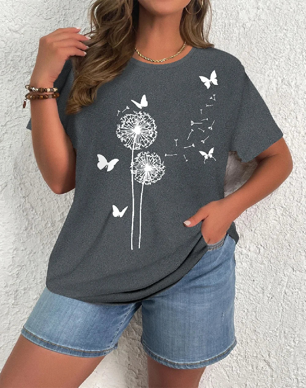 Plus Size Elegant Casual Woman T-Shirt Fashion Loose T-Shirt Woman Temperament Long sleeve T-Shirt Holiday Weekend Main image