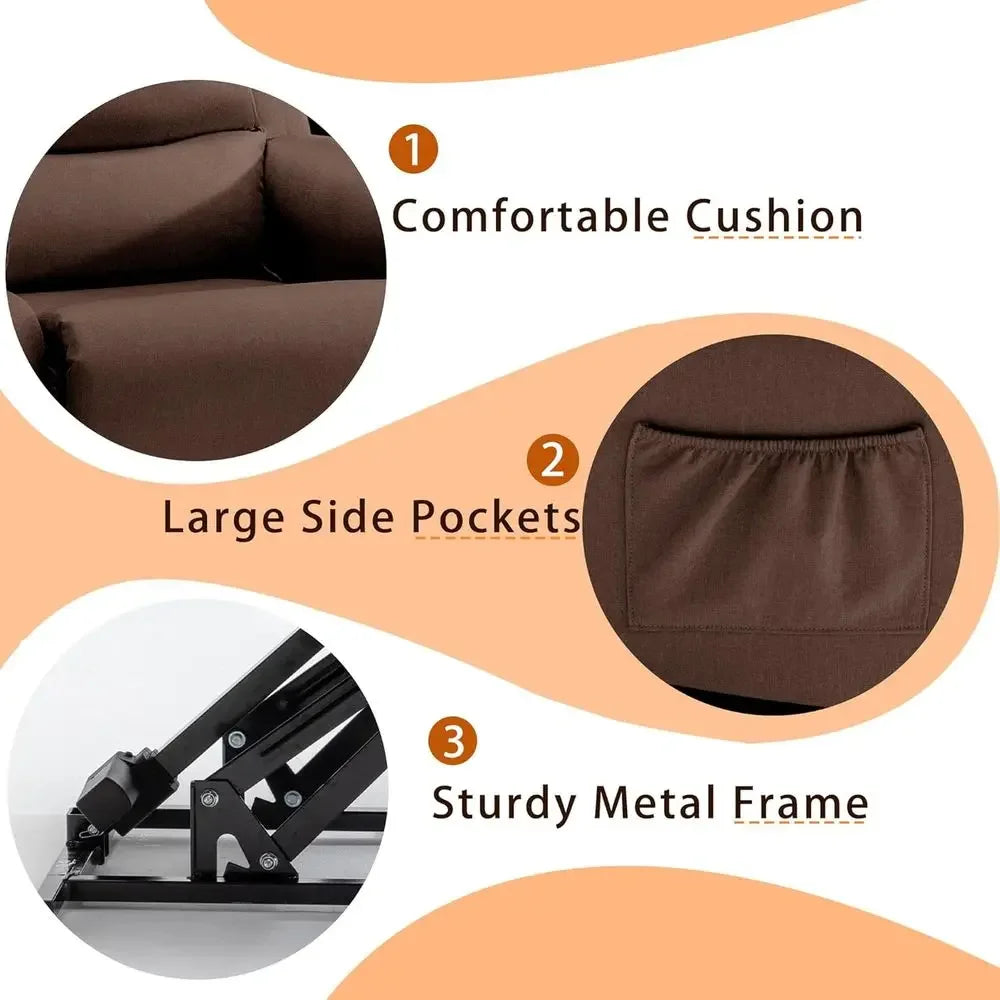 Adult-Sized Power Recliners with Assist Features for Elderly Comfort, Compact Recliners with Lift, Electric Sofas with Memory Fo