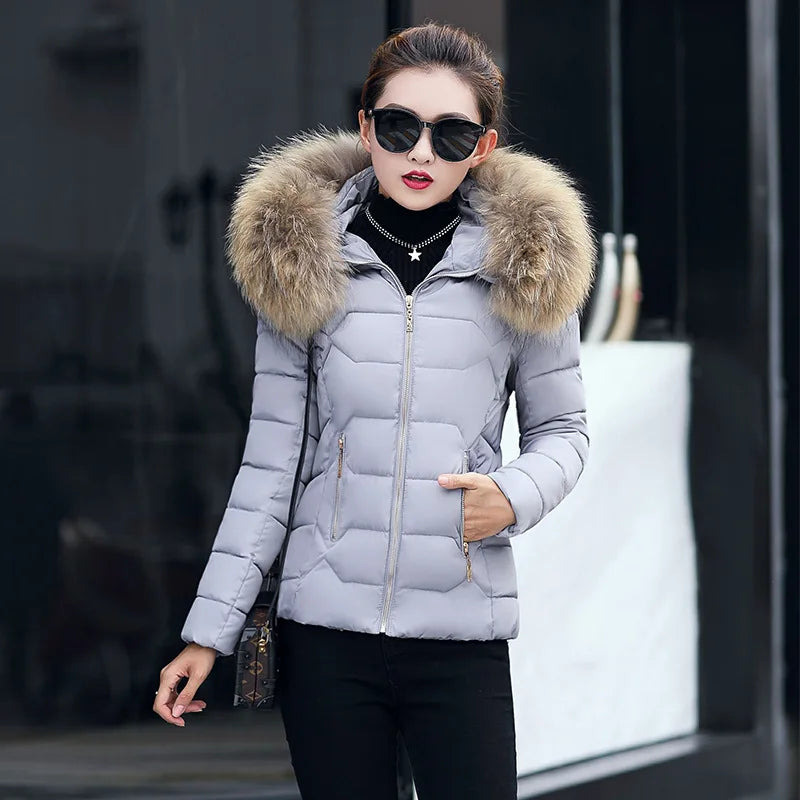2026 Faux Fur Parkas Women Down Jacket clothes Womens Parkas Thicken Outerwear hooded Winter Coat Female Jacket Cotton padded