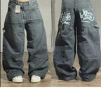 Gothic New Fashion Heavy Industry Washing Equipment Multi-pocket Jean Women Y2K Rock Popular Hiphop High Waist Wide-leg Trousers