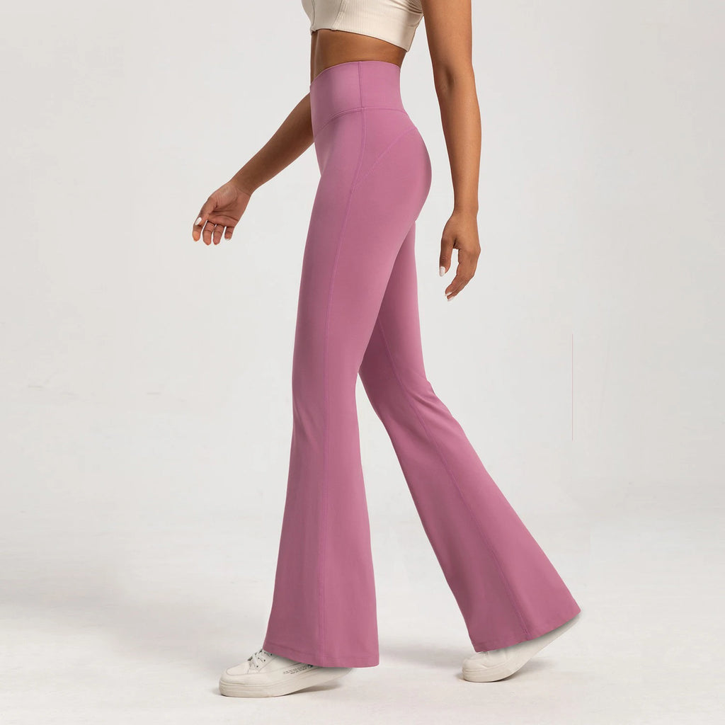 High-end Yoga Leggings Slim Yoga Pants High Waist Wide Leg Pants Bottoms Breathable Gym Casual Sports Bell Leggings Female