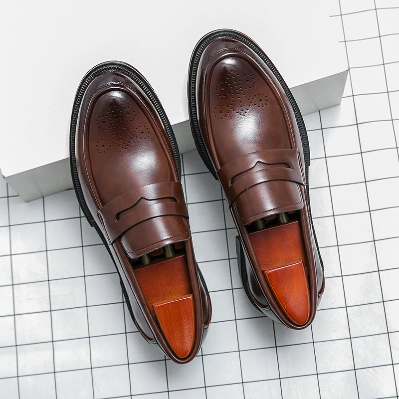 High Quality Dress Shoes Man Comfortable Business Social Leather Shoes For Man Casual Men's Italian Formal Shoes Man Loafers