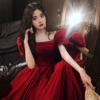 Wedding Dress Party Dresses  New Red Style Retro Bridal Princess Engagement Evening Dress