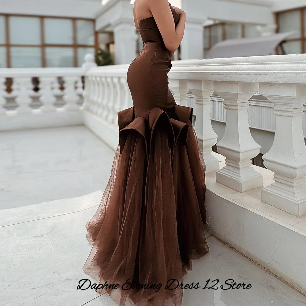 Graceful Sweetheart Tulle Evening Dress Temperament Mermaid Customized Prom Dresses Luxury Sweep Train Special Occasion Gowns