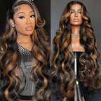 1B/30 Highlight Wig Body Wave Human Hair 13x6 Lace Front Wig Pre Plucked Pre Cut Lace 5x5 Glueless Wigs Human Hair 220% Density