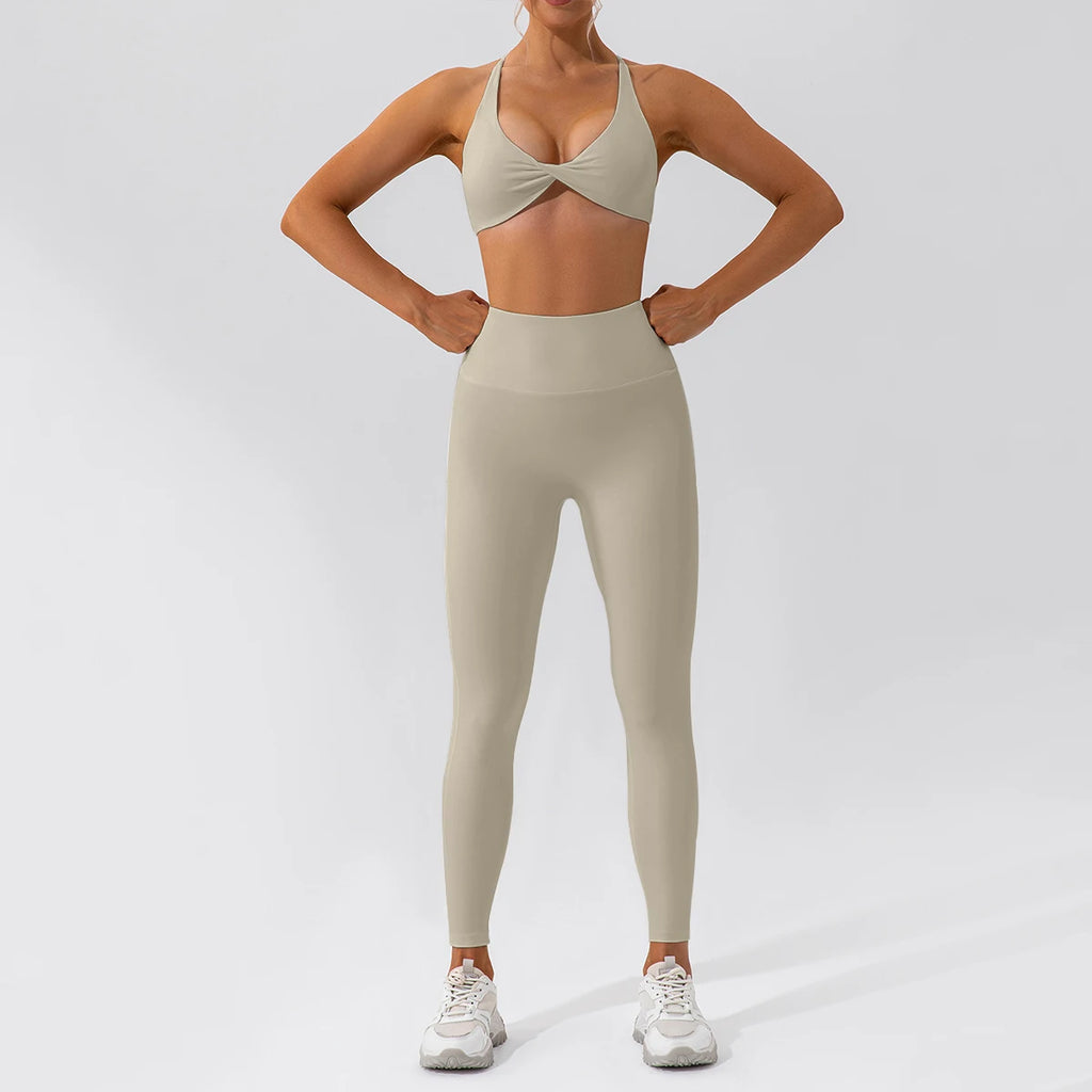 2-Piece Quick Dry Yoga Set – Long Sleeve Gym Outfit