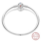 Bracelet Silver 925 Original 17-20CM Star Moon Sun Four Leaf Clover Green Zircon Bracelets Fit DIY Charms Birthday Jewelry Gifts
