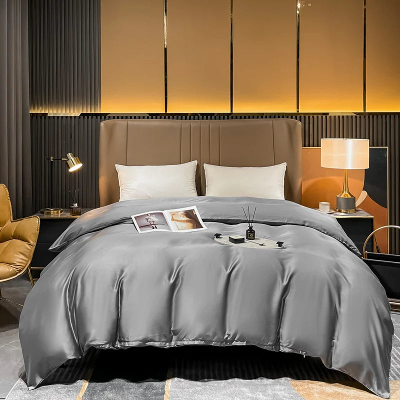 Natural Mulberry Silk Duvet Cover Comfortable Solid Color Quilt Cover Single Double King Size Comforter Cover Soft Skin Friendly Secondary image