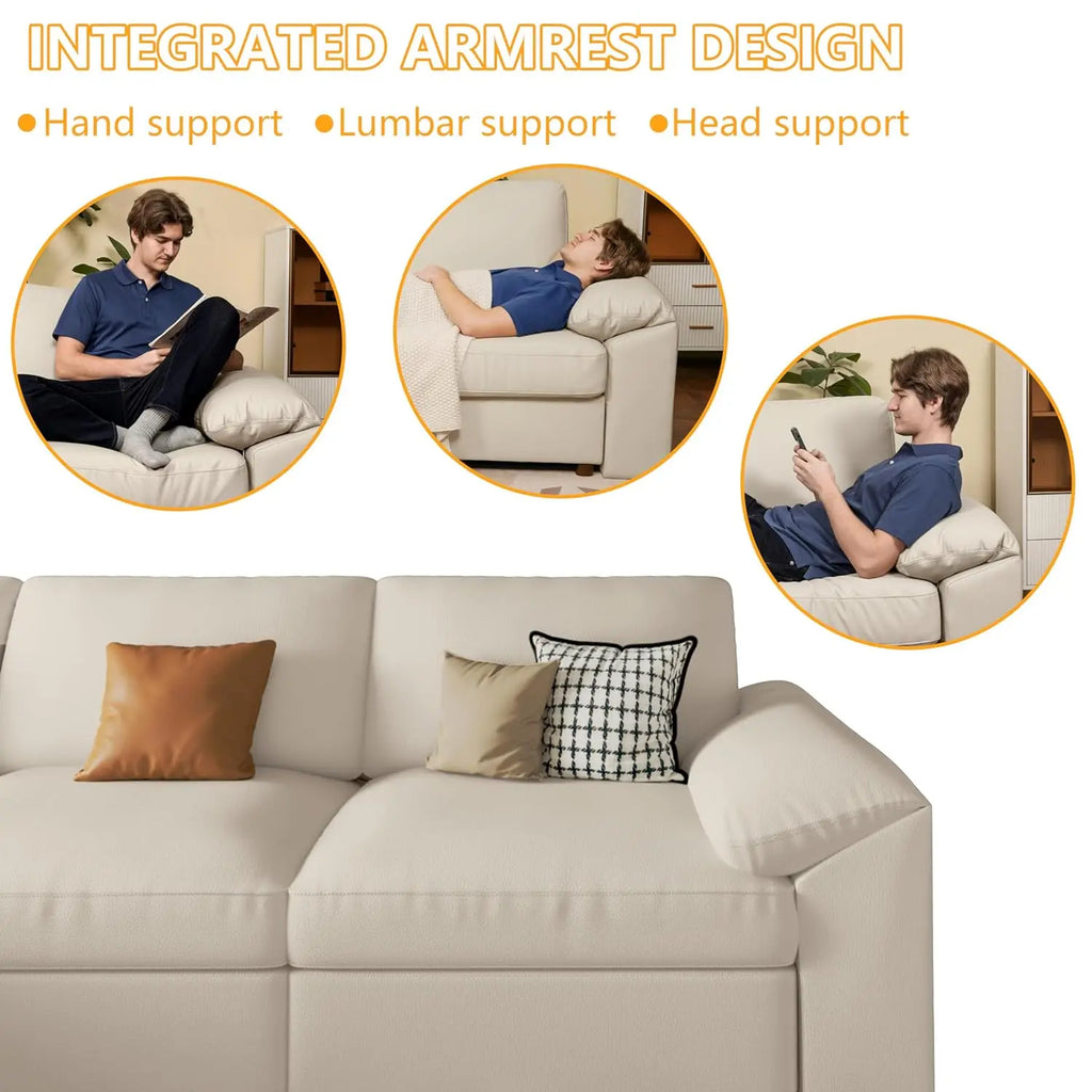 Oversized Modular Sectional Sofa,Leather Sectional Couch with Deep Seat,Extra Large L Shaped Couch, Customized