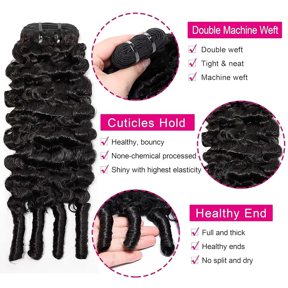 Burmese Curly Hair Bundles Raw Human Hair 1/3/4 Bundles Pixie Curly 100% Unprocessed Human Hair Weave Extensions For Women Wavy