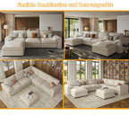 Oversized Modular Sectional Sofa,Leather Sectional Couch with Deep Seat,Extra Large L Shaped Couch, Customized