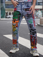 High Street Bestseller  Fashionable Print  Trendy Men's Jeans  Popular In Multiple Countries  On Sale With Free Shipping