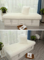 Luxury Faux Sheepskin Carpet Modern Living Room Home Decor Imitation Wool Mat Balcony Window Cushion Kids Bedroom Rug White Gray