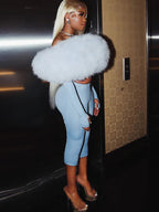 Sisterlinda Furry Patchwork Jumpsuit Woman Slash Neck Sexy Hollow Full Sleeve Backless Peach Hip Hottie Street Fashion Overalls