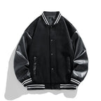 American Retro Suede Baseball Jacket Men's Spring Autumn Casual Leather Sleeve Outerwear JK819 Public Version Couple's Style