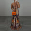 Casual High Waist Evening Party Dress Sexy V-neck Backless Sleeveless Vacation Robes Elegant Bohemian Printed Women Loose Dress
