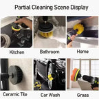 Electric Scrubber Brush Drill Attachment Kit Power Cleaning Brushes For Carpet Glass Auto Tires Nylon Bristle Heads 2 3.5 4 Inch