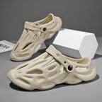 Litfun Summer Clogs Sandals For Men New Outdoor Soft Botton Beach Slippers Anti-slip EVA Garden Shoes Fashion Hollow Hole Shoes