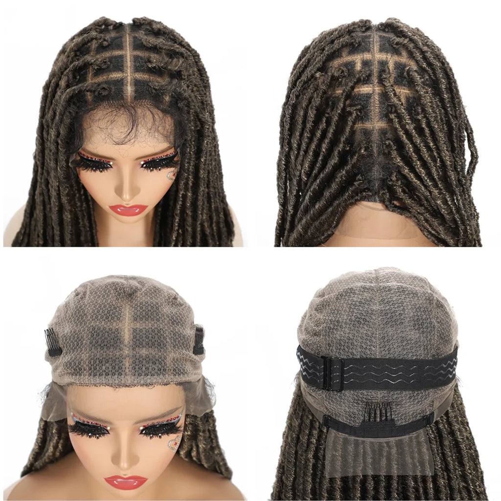 Dreadlocks Braided Wigs Synthetic Locs Full Lace Wig Female Braids Full Lace Wigs Women African Box Braids Hair Wigs For Woman