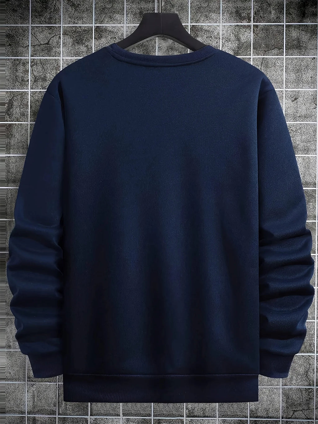 Men's autumn and winter fashionable casual loose futune letter graphic printed long sleeved round neck sweatshirt