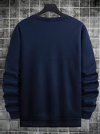 Men's autumn and winter fashionable casual loose futune letter graphic printed long sleeved round neck sweatshirt