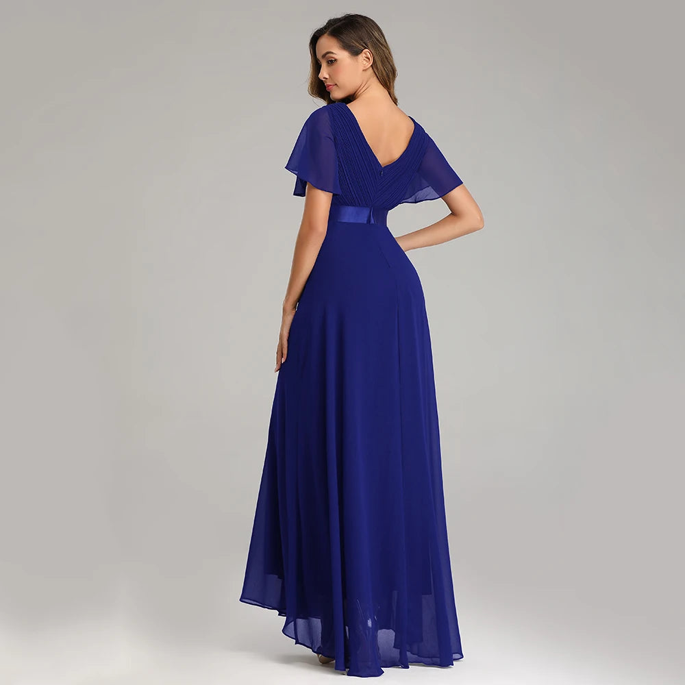 Evening Dresses XUCTHHC Elegant V-Neck Ruffles Chiffon Formal Evening Gown  Robe Vestidos De Fiesta Dress for Wedding Party Secondary image