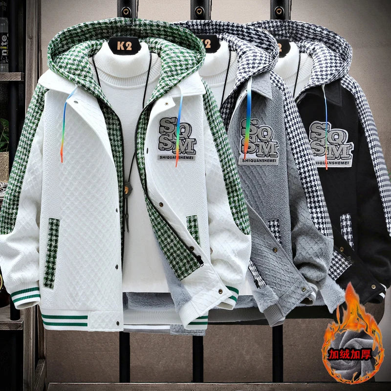 Winter Men's Sets Tracksuit Men Wool Hooded Sweatshirt Thicken Warm Sportswear Male Casual Suit Two Piece Sets Main image