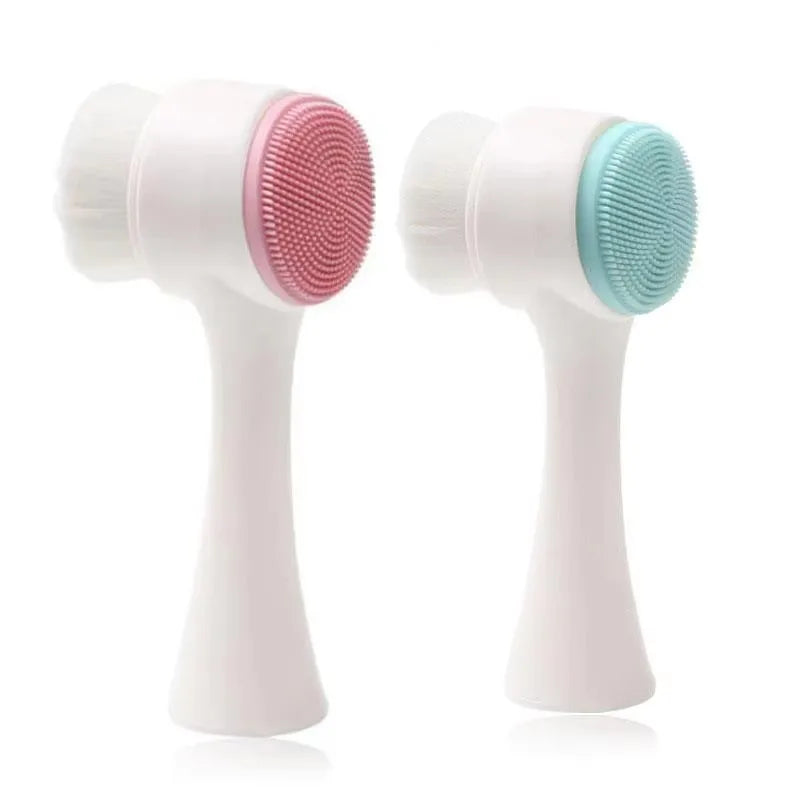 1/2pcs 2-In-1 Facial Silicone Cleansing Brush Facial Soft Silicone Brushes Care Massage Brush Portable Face Deep Cleansing Brush Main image