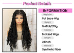Synthetic Full Lace Locs Braided Wigs for Black Women 24 inches Knotless Box Dreadlock Braids Wig Lace Frontal Braiding Wig